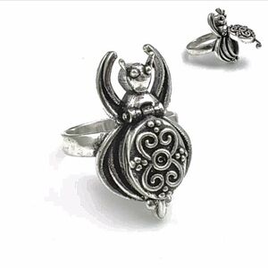 Spider Poison Pill Locket Sterling Silver Ring-Various Sizes!